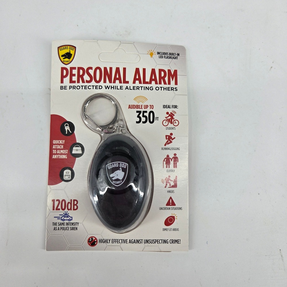 Guard Dog Security Personal Alarm LED Flashlight 120dB Siren Students Women
